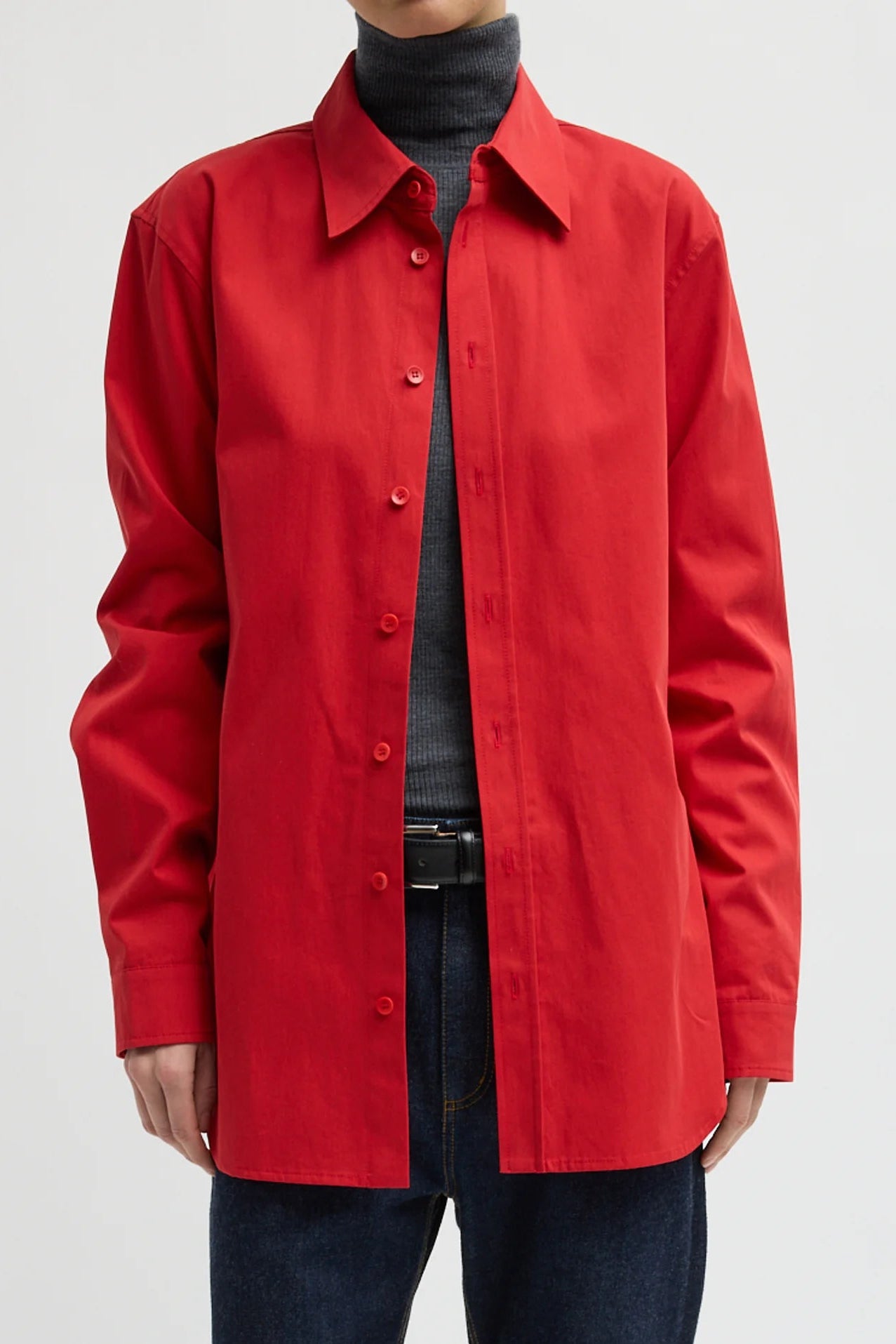 Bio Twill Easy Shirt in Red by Tibi-Tibi-Idlewild-Cincinnati