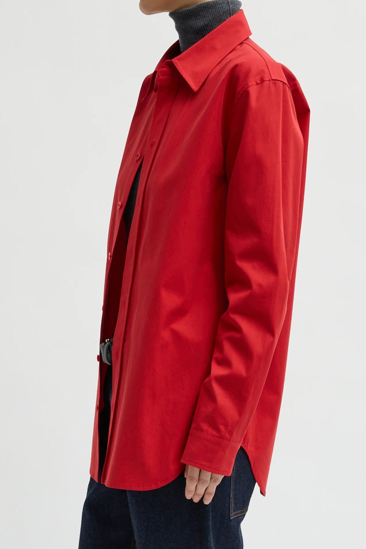 Bio Twill Easy Shirt in Red by Tibi-Tibi-Idlewild-Cincinnati