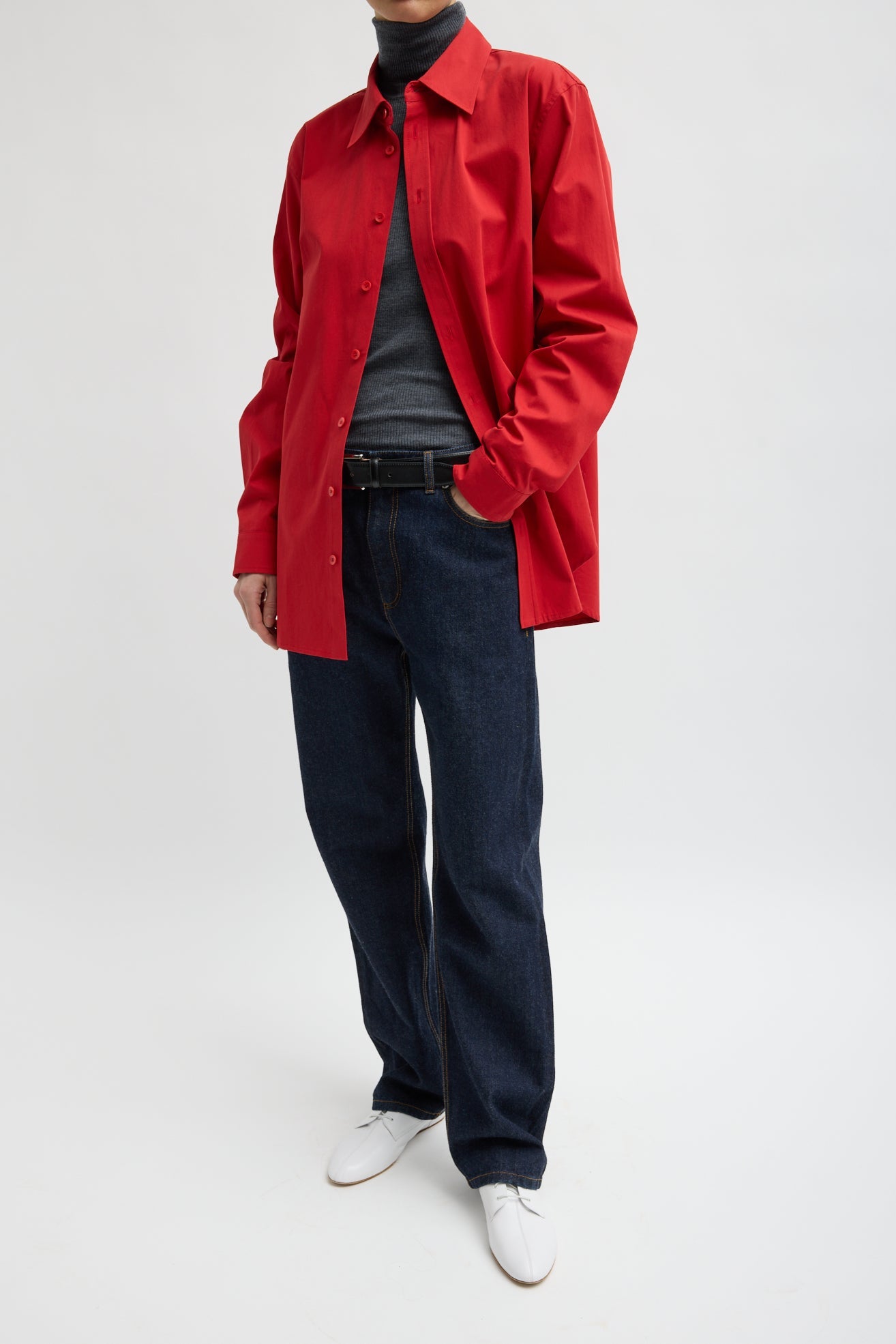 Bio Twill Easy Shirt in Red by Tibi-Tibi-Idlewild-Cincinnati