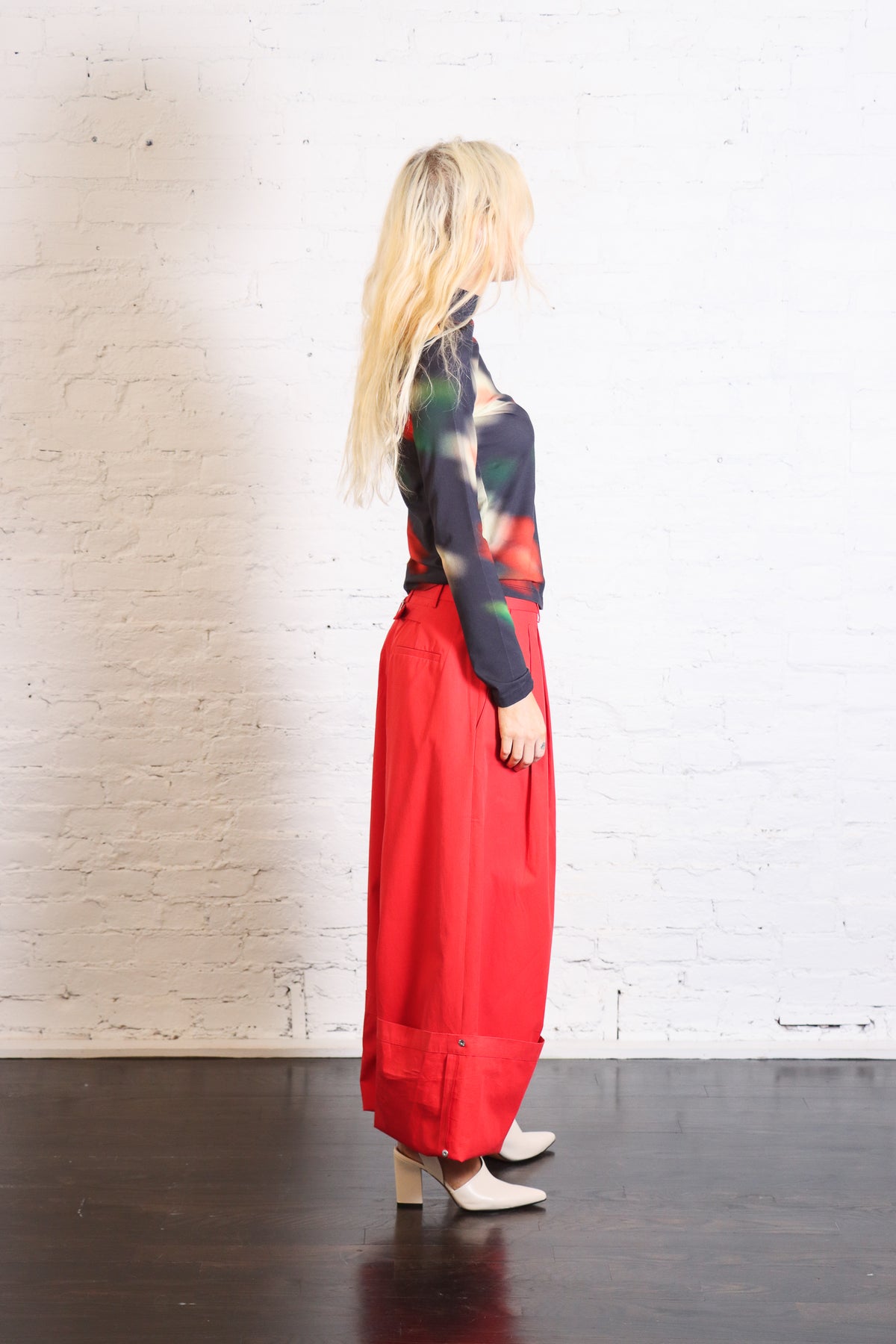 Bio Twill Triple Pleat Pant in Red by Tibi-Tibi-Idlewild-Cincinnati