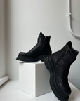 Black Velcro Boot in Gas Nero-Lofina-Idlewild
