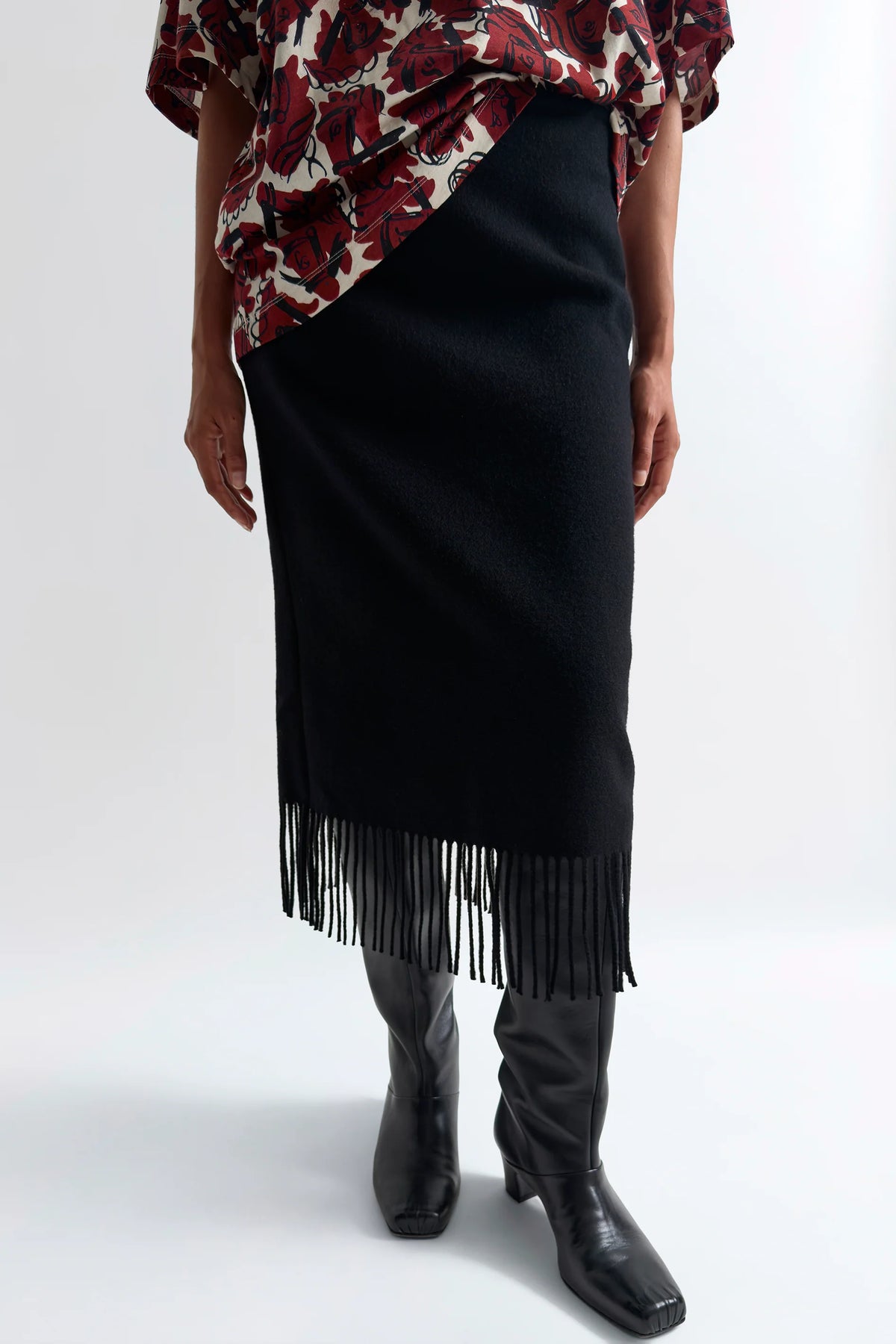 Blaine Fringe Skirt in Black by Rodebjer-Rodebjer-Idlewild-Cincinnati