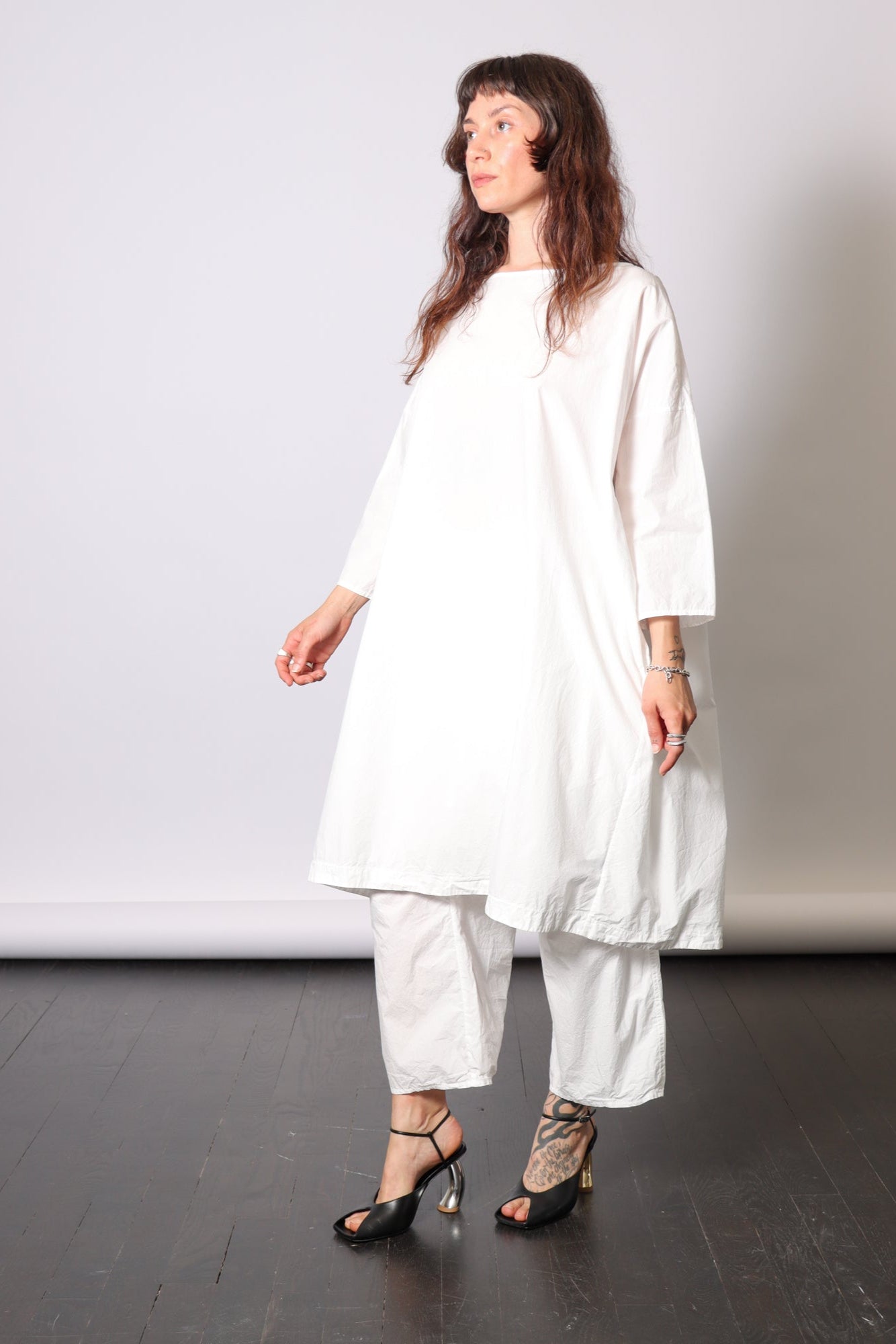 Boatneck Dress TS in Milk by Album Di Famiglia-Album Di Famiglia-Idlewild-Cincinnati