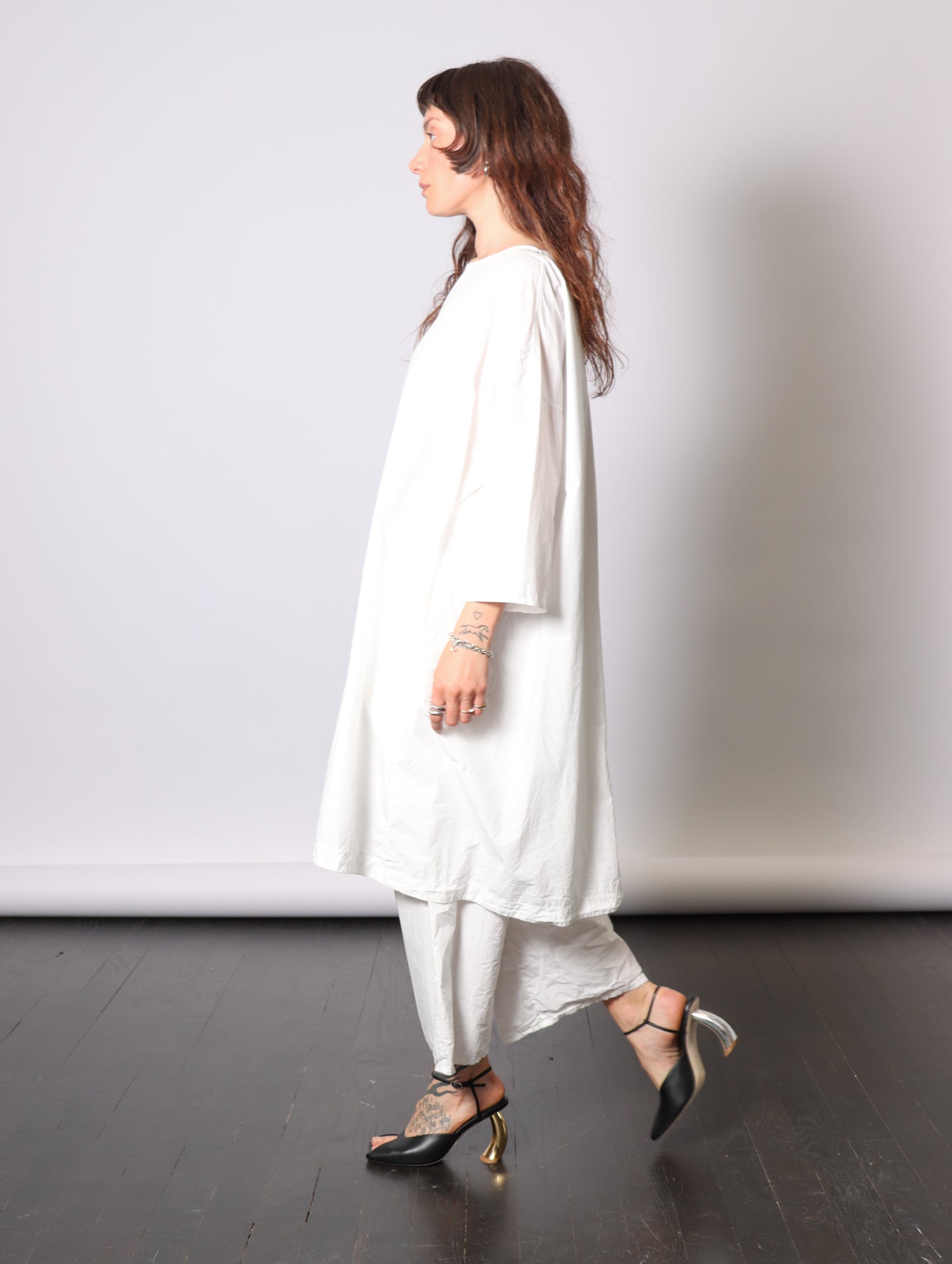 Boatneck Dress TS in Milk by Album Di Famiglia-Album Di Famiglia-Idlewild-Cincinnati