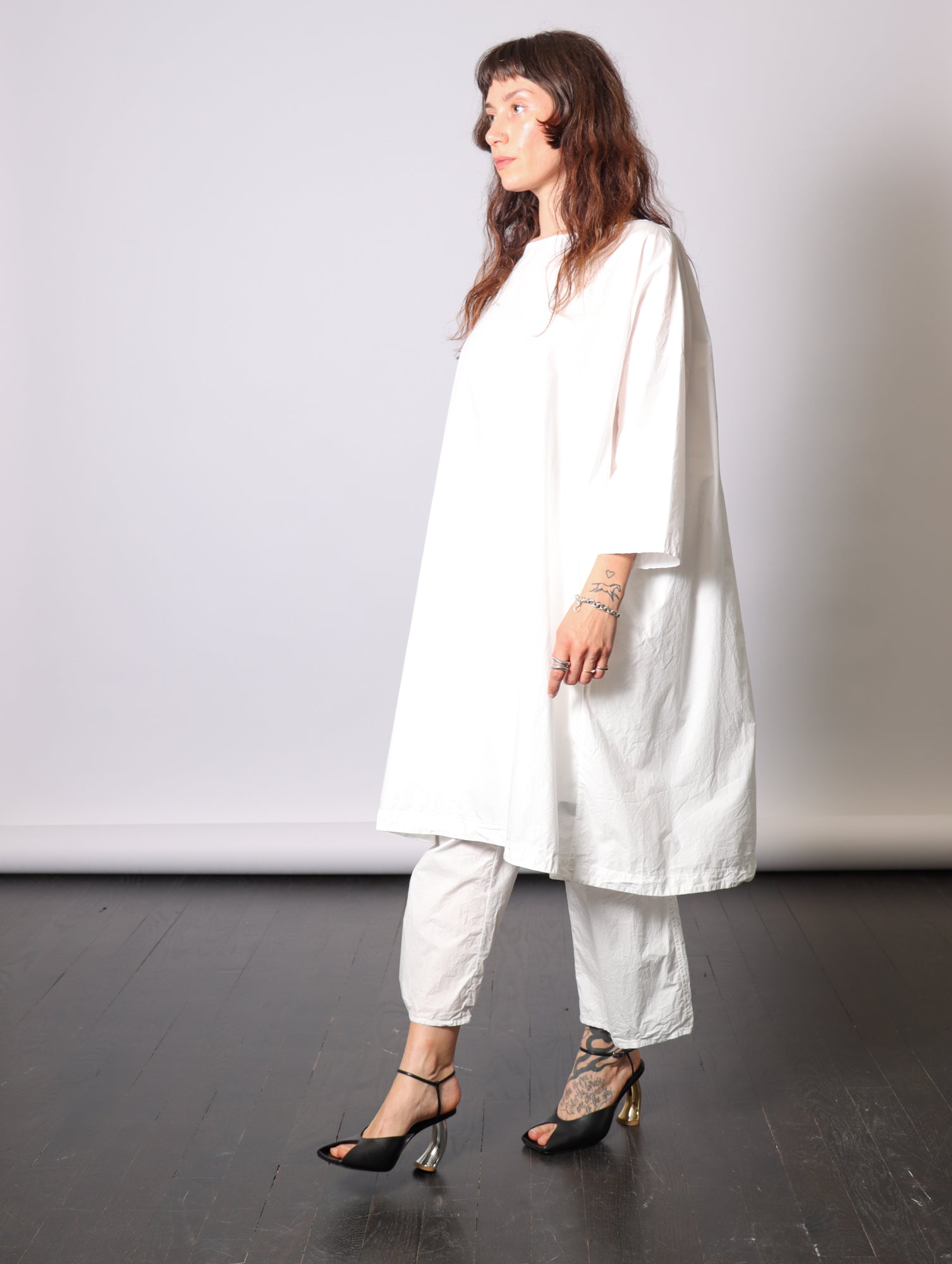 Boatneck Dress TS in Milk by Album Di Famiglia-Album Di Famiglia-Idlewild-Cincinnati