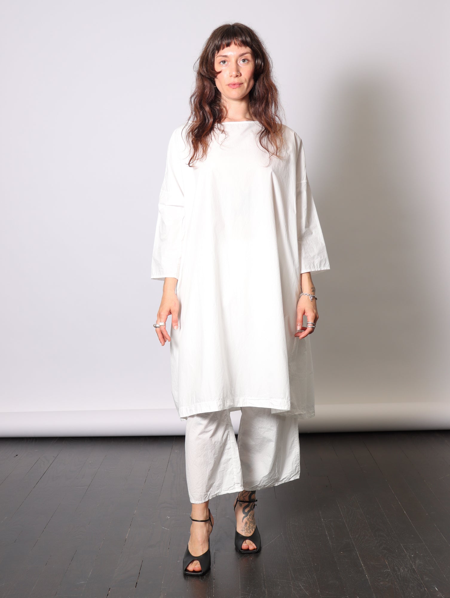 Boatneck Dress TS in Milk by Album Di Famiglia-Album Di Famiglia-Idlewild-Cincinnati