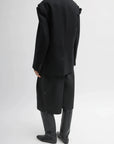 Bonded Recycled Felted Wool Convertible Blazer in Black by Tibi-Outerwear-Tibi-Idlewild