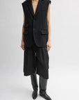 Bonded Recycled Felted Wool Convertible Blazer in Black by Tibi-Tibi-Idlewild-Cincinnati