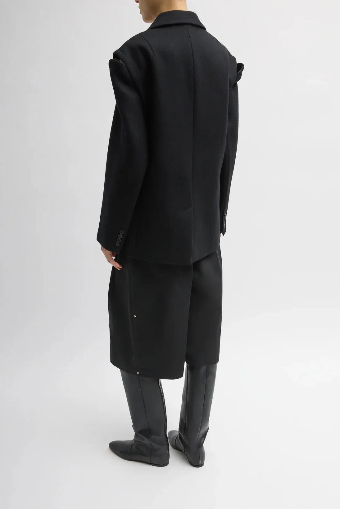 Bonded Recycled Felted Wool Convertible Blazer in Black by Tibi-Tibi-Idlewild-Cincinnati