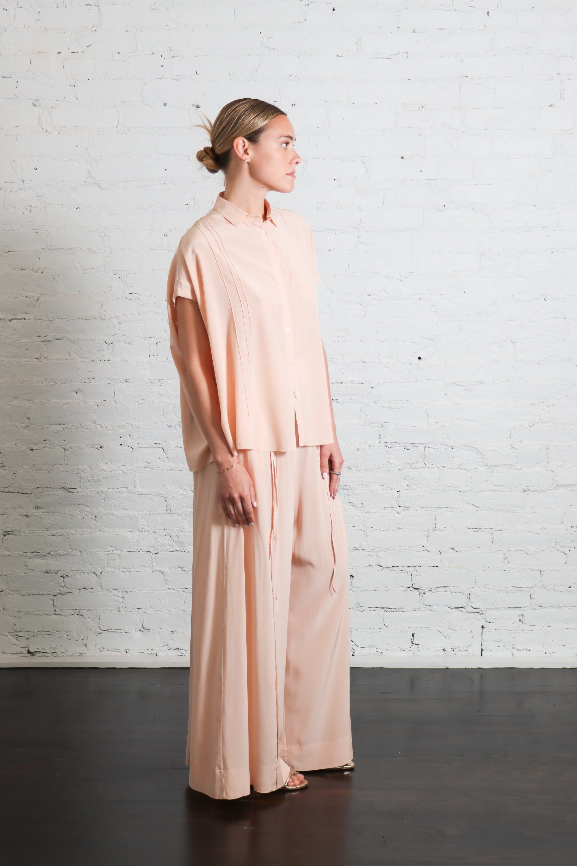 Boxy Blouse Button Down in Carne by Serien°umerica-Serien°umerica-Idlewild-Cincinnati