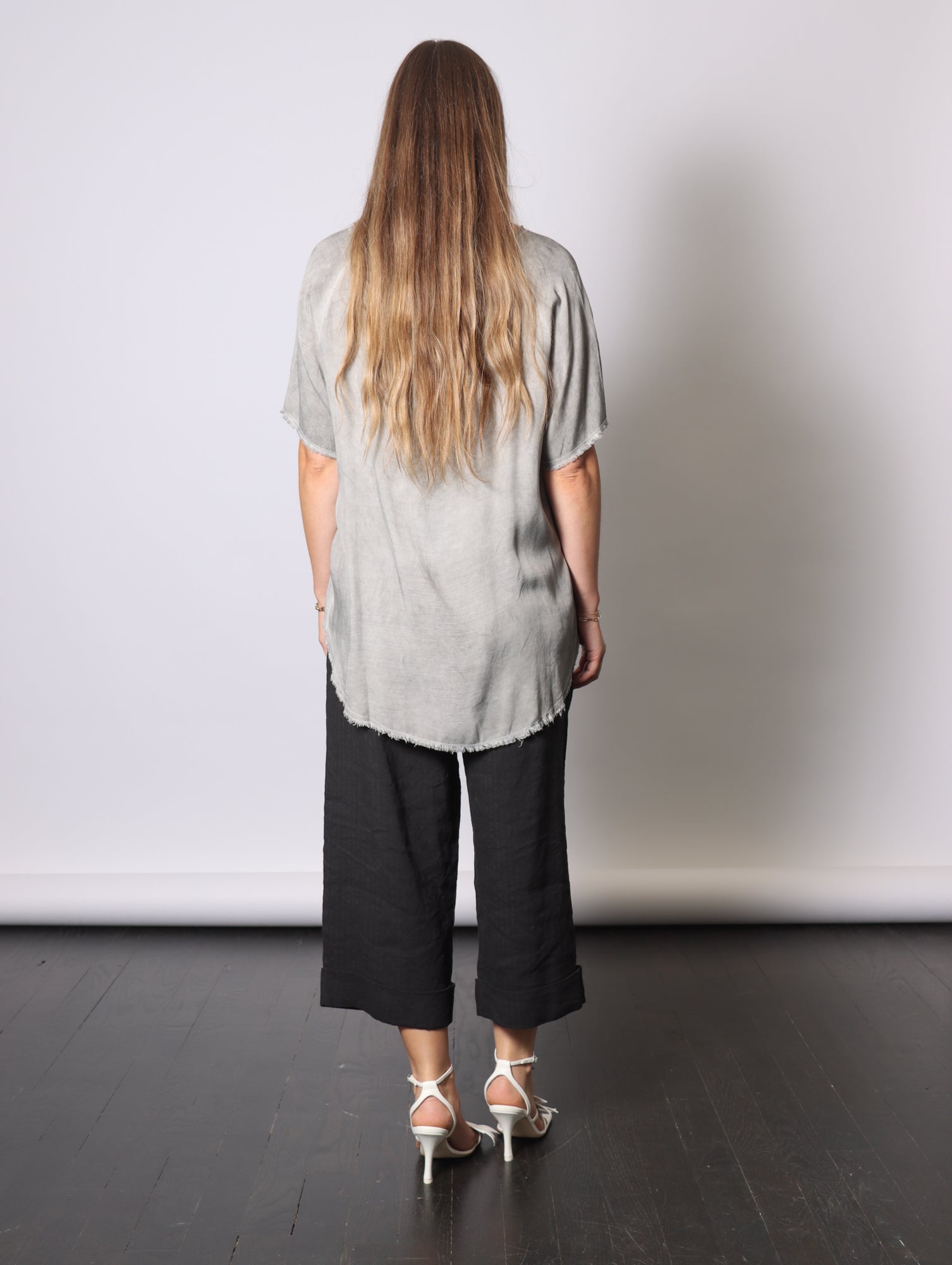 Boyfriend Tee in Grey Shadow by Sanctamuerte-Tops-SANCTAMUERTE-Idlewild