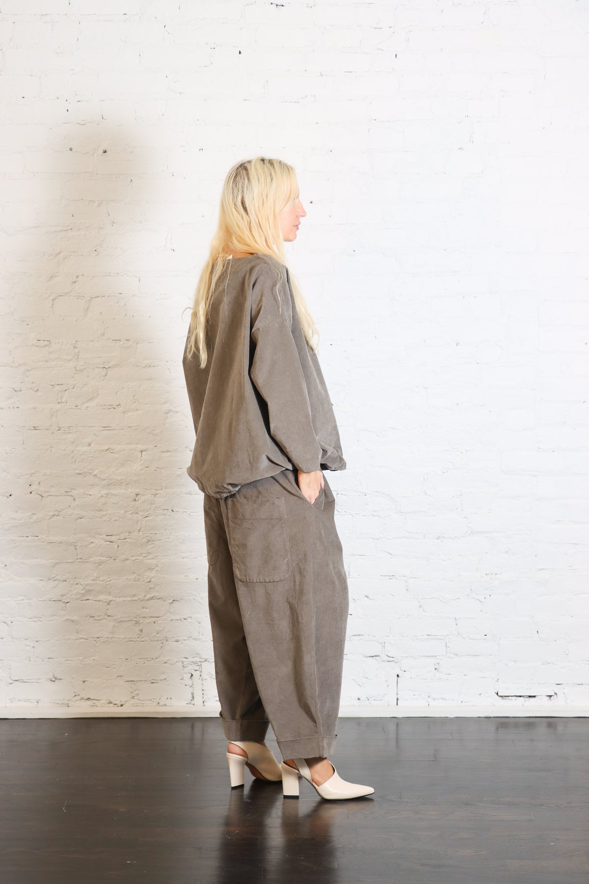 Bragoni Velvet Trouser in Taupe by Album Di Famiglia-Album Di Famiglia-Idlewild-Cincinnati