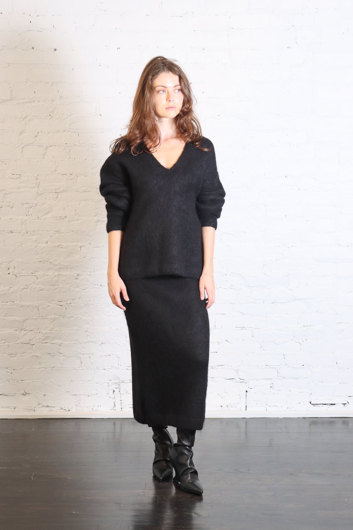 Brushed Pencil Skirt in Black by Lauren Manoogian-Lauren Manoogian-Idlewild-Cincinnati