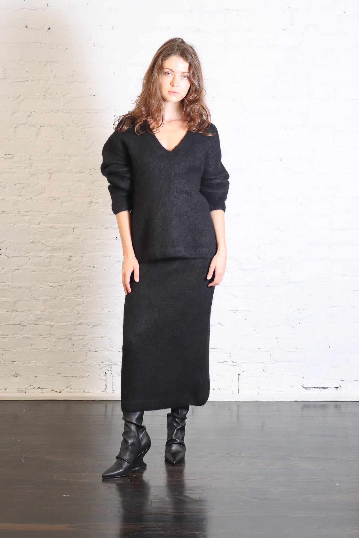 Brushed Pencil Skirt in Black by Lauren Manoogian-Lauren Manoogian-Idlewild-Cincinnati
