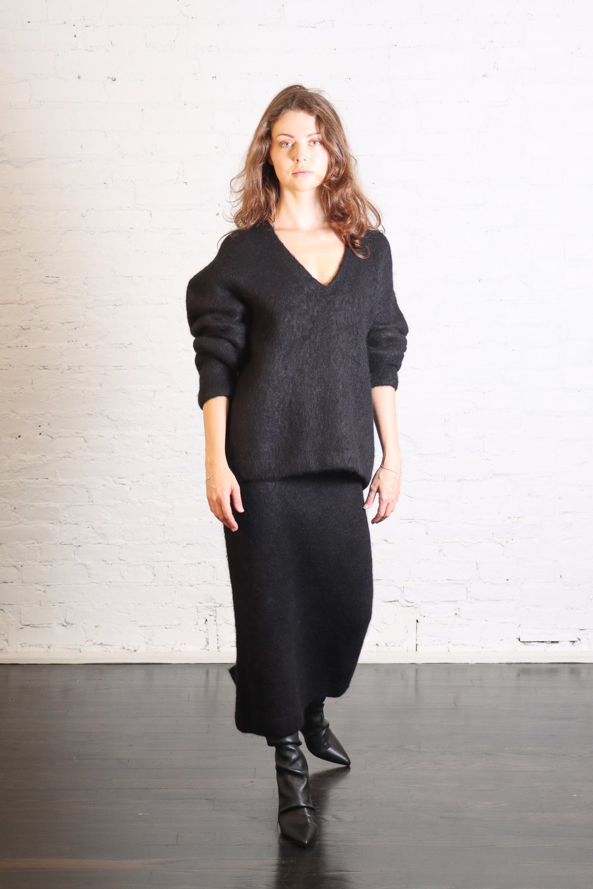 Brushed V-Neck in Black by Lauren Manoogian-Lauren Manoogian-Idlewild-Cincinnati