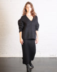 Brushed V-Neck in Black by Lauren Manoogian-Lauren Manoogian-Idlewild-Cincinnati
