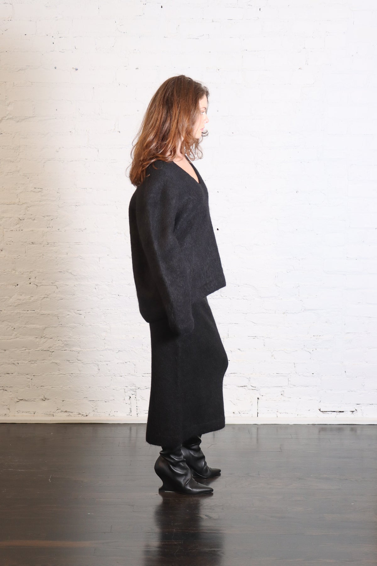 Brushed V-Neck in Black by Lauren Manoogian-Lauren Manoogian-Idlewild-Cincinnati