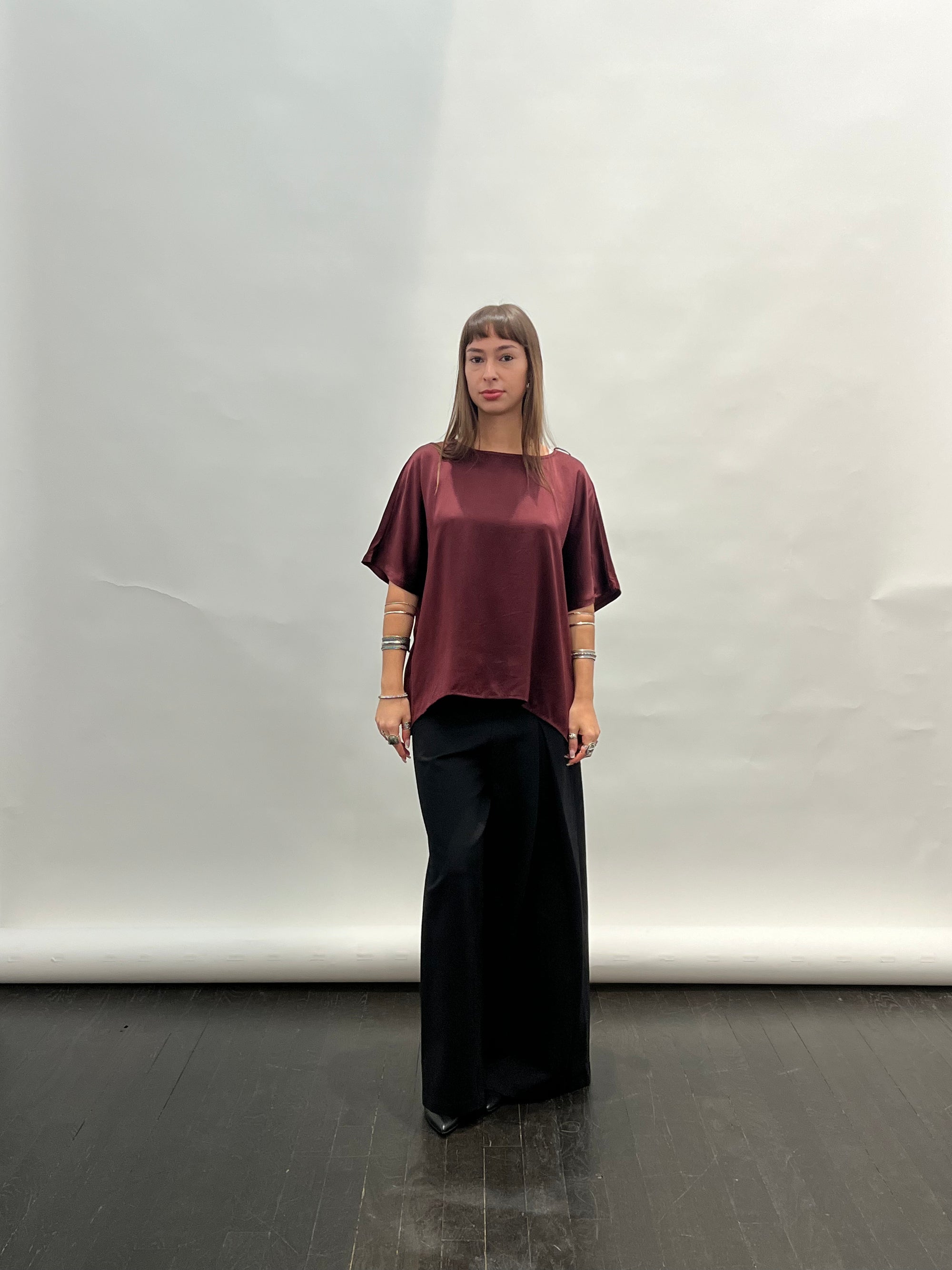 Calcutta Tee in Oxblood by Shwetambari-Shwetambari-Idlewild