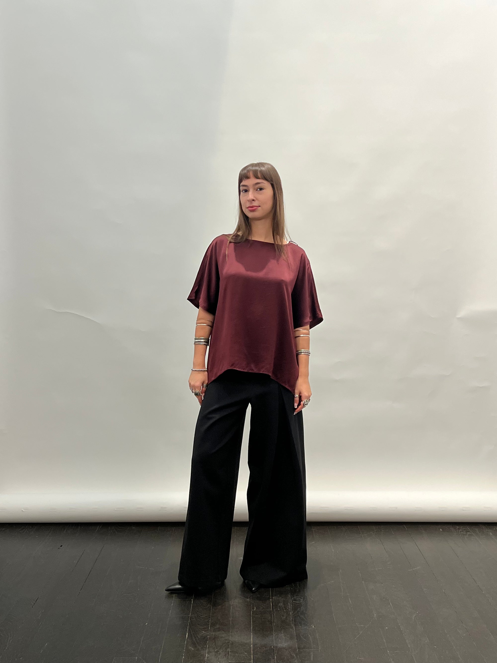 Calcutta Tee in Oxblood by Shwetambari-Shwetambari-Idlewild