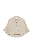 Camicia Cropped in Tan Stripe by Alysi-Alysi-Idlewild
