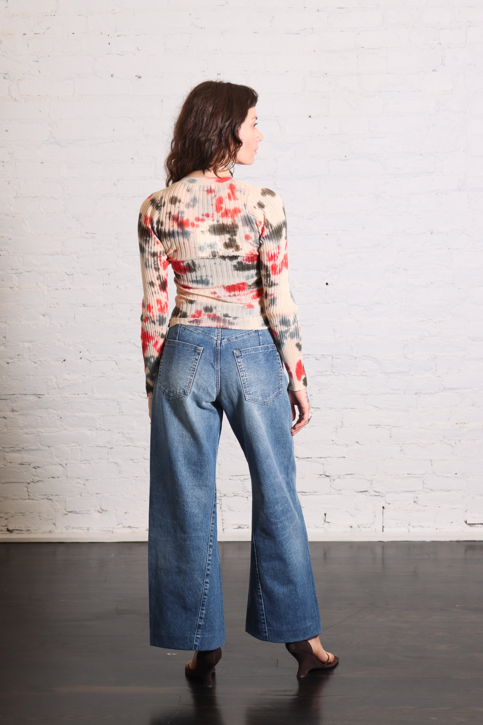 Cardi Tie Dye Cardigan in Red Multi by Rodebjer-Rodebjer-Idlewild-Cincinnati