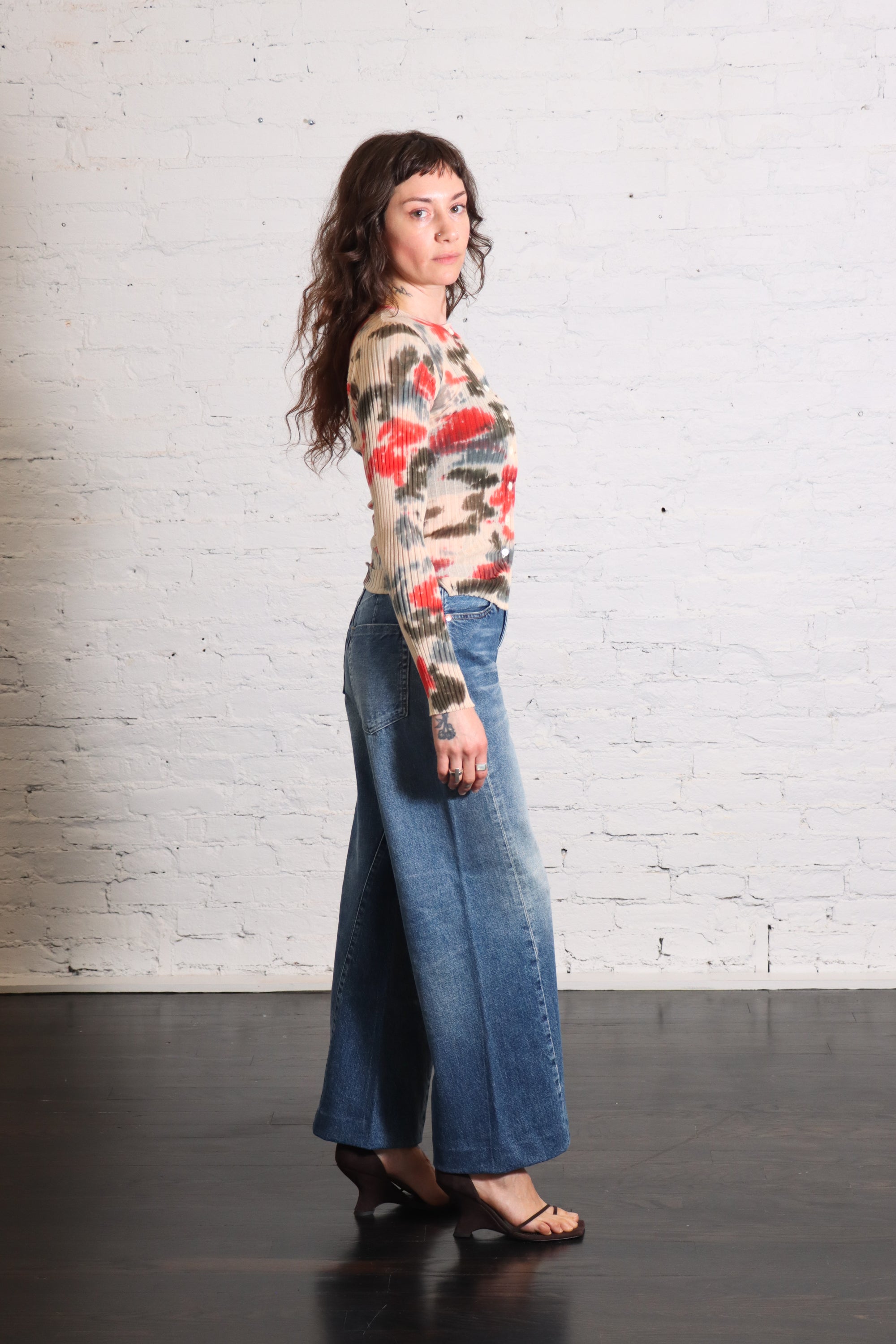 Cardi Tie Dye Cardigan in Red Multi by Rodebjer-Rodebjer-Idlewild-Cincinnati