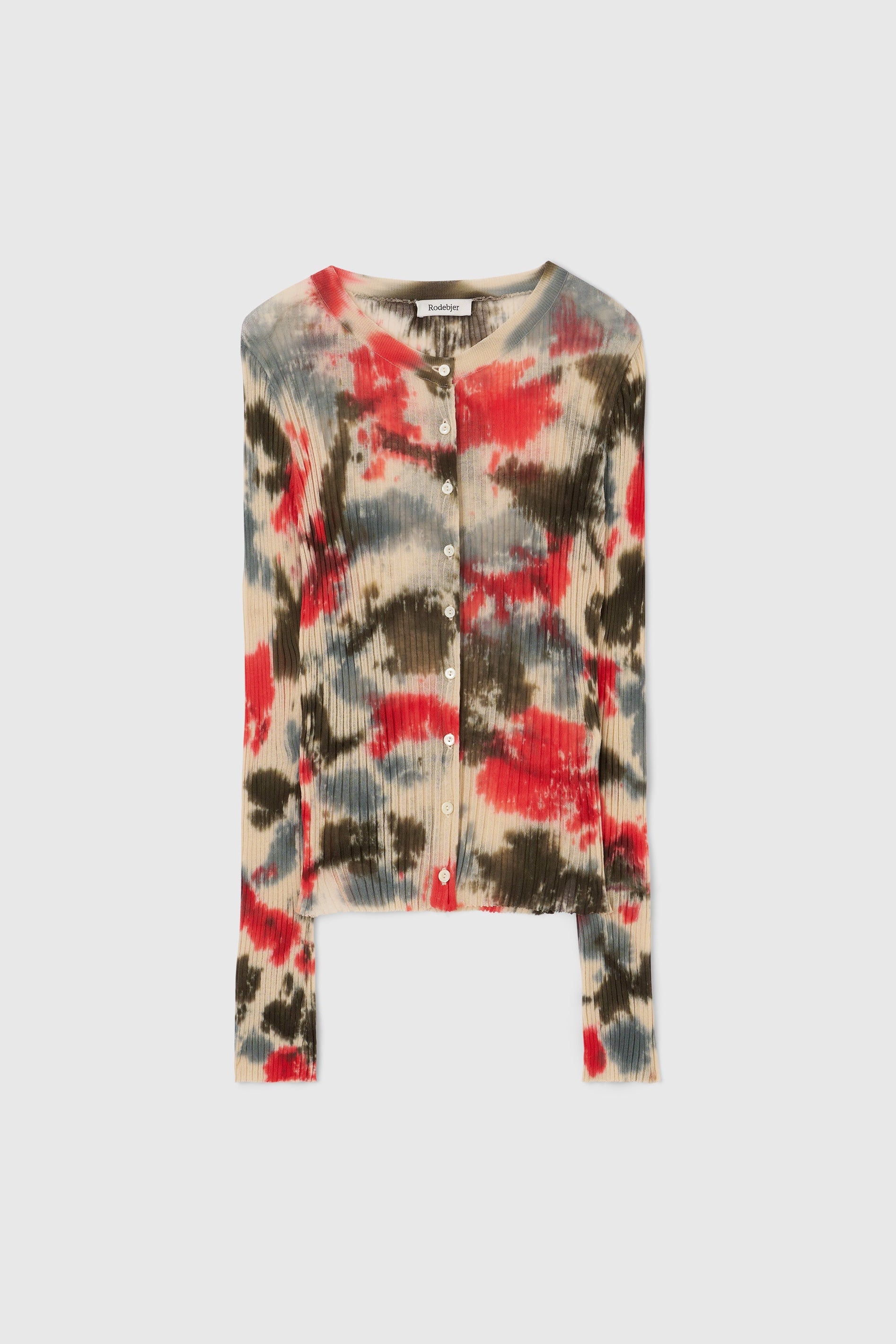 Cardi Tie Dye Cardigan in Red Multi by Rodebjer-Rodebjer-Idlewild-Cincinnati