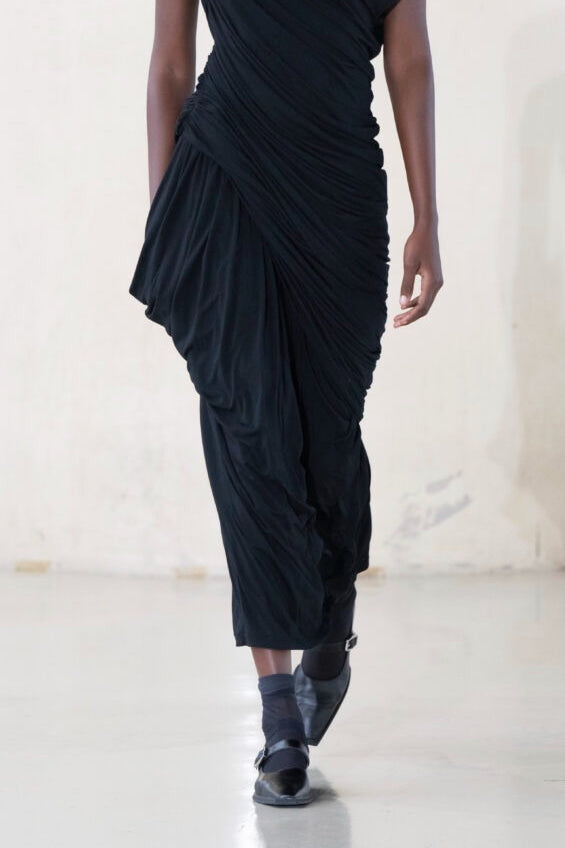 Cascading Skirt in Black by Dawei-Bottoms-Dawei-Idlewild