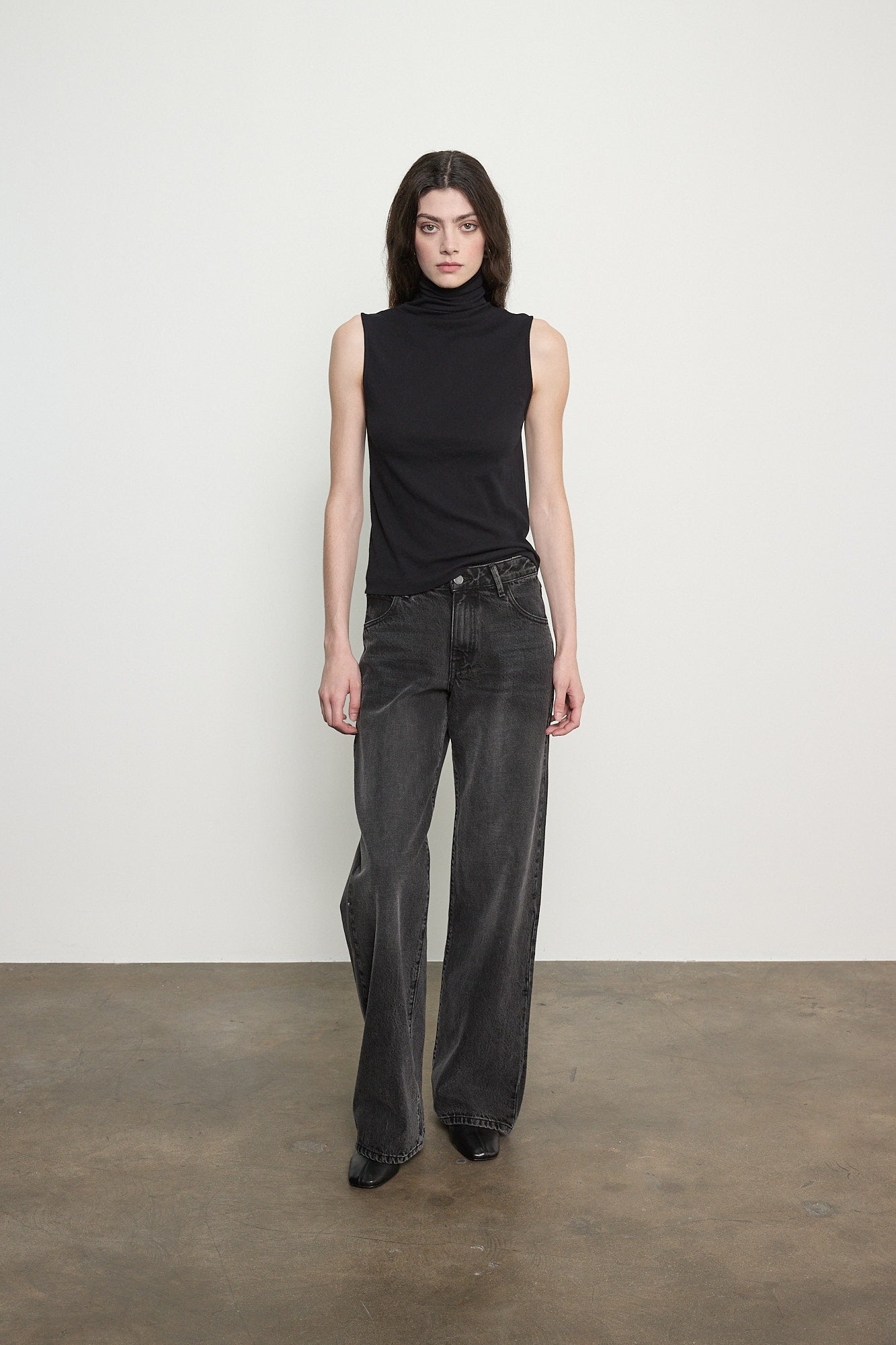 Cashmere Jersey Shell in Charcoal by Enza Costa-Enza Costa-Idlewild-Cincinnati
