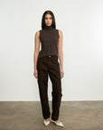 Cashmere Jersey Shell in Dark Brown by Enza Costa-Enza Costa-Idlewild-Cincinnati