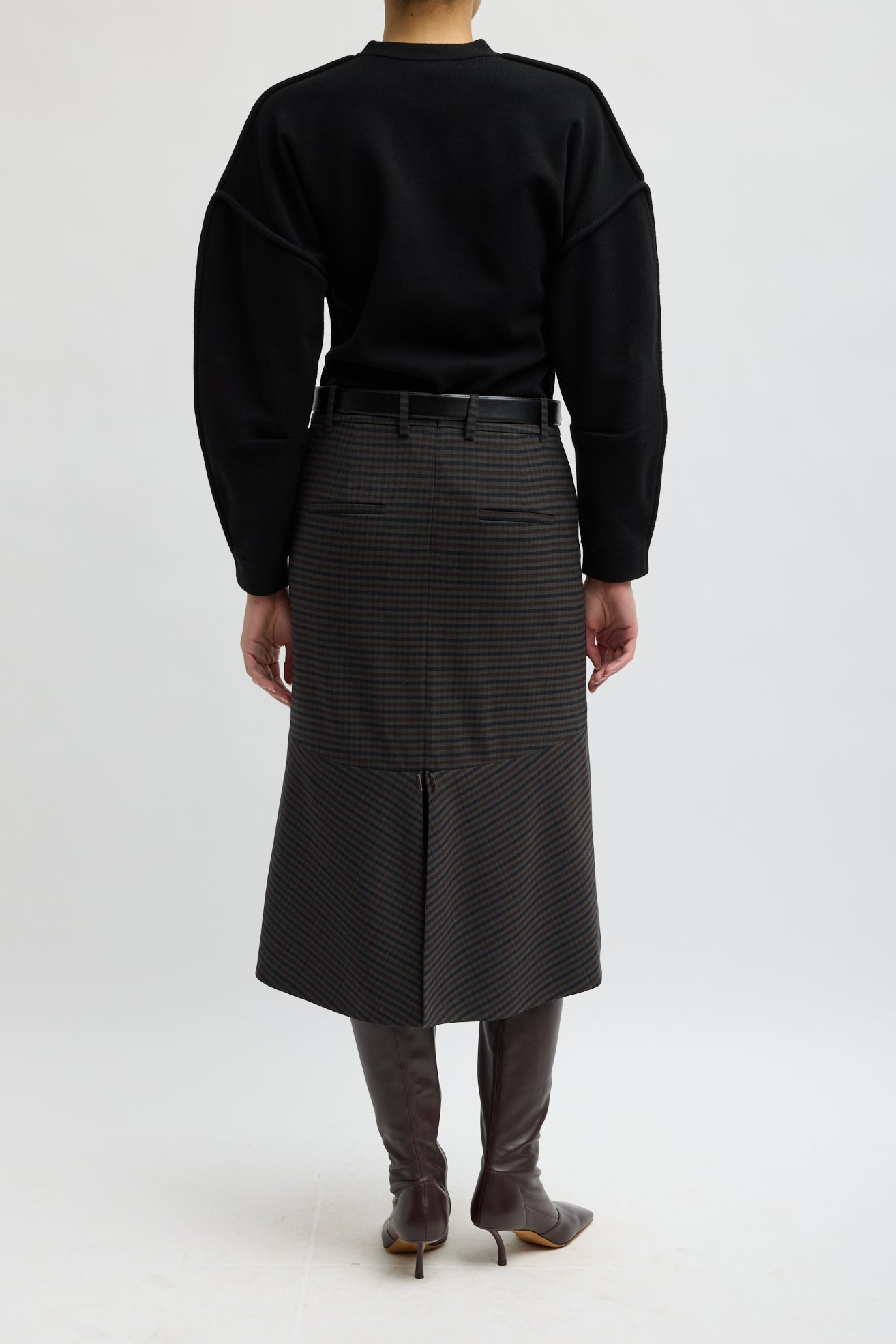 Cedric Suiting Detached Zipper Skirt in Grey Multi by Tibi-Tibi-Idlewild-Cincinnati