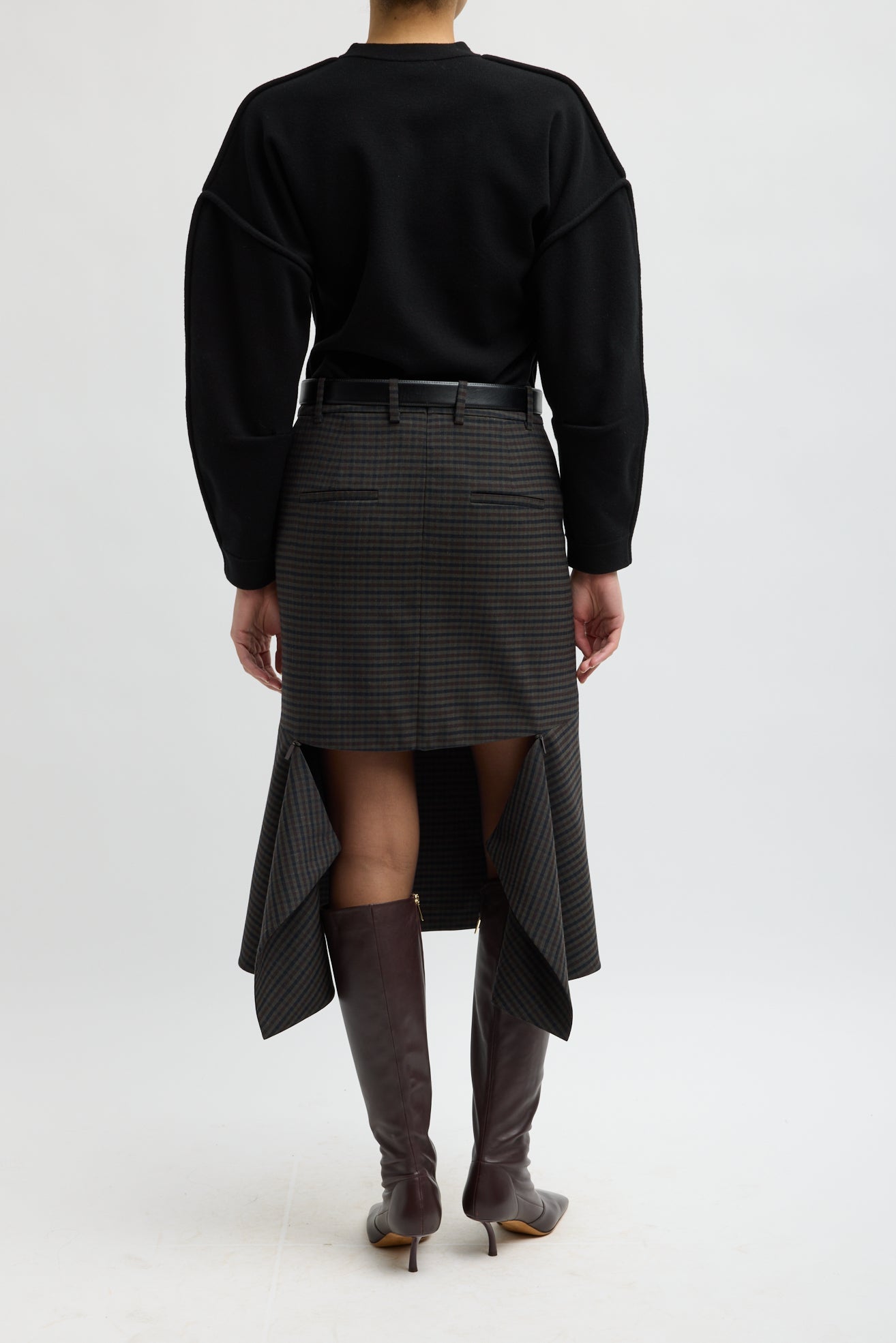 Cedric Suiting Detached Zipper Skirt in Grey Multi by Tibi-Tibi-Idlewild-Cincinnati