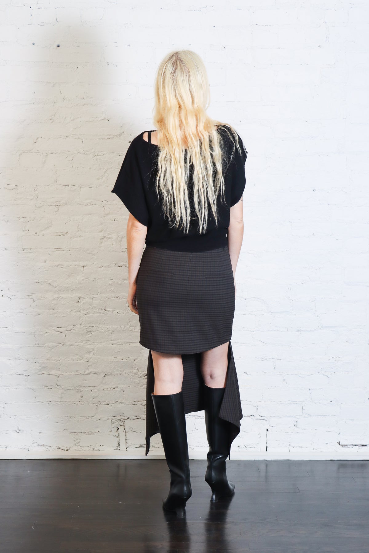 Cedric Suiting Detached Zipper Skirt in Grey Multi by Tibi-Tibi-Idlewild-Cincinnati
