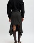 Cedric Suiting Detached Zipper Skirt in Grey Multi by Tibi-Tibi-Idlewild-Cincinnati