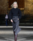 Cedric Suiting Detached Zipper Skirt in Grey Multi by Tibi-Tibi-Idlewild-Cincinnati