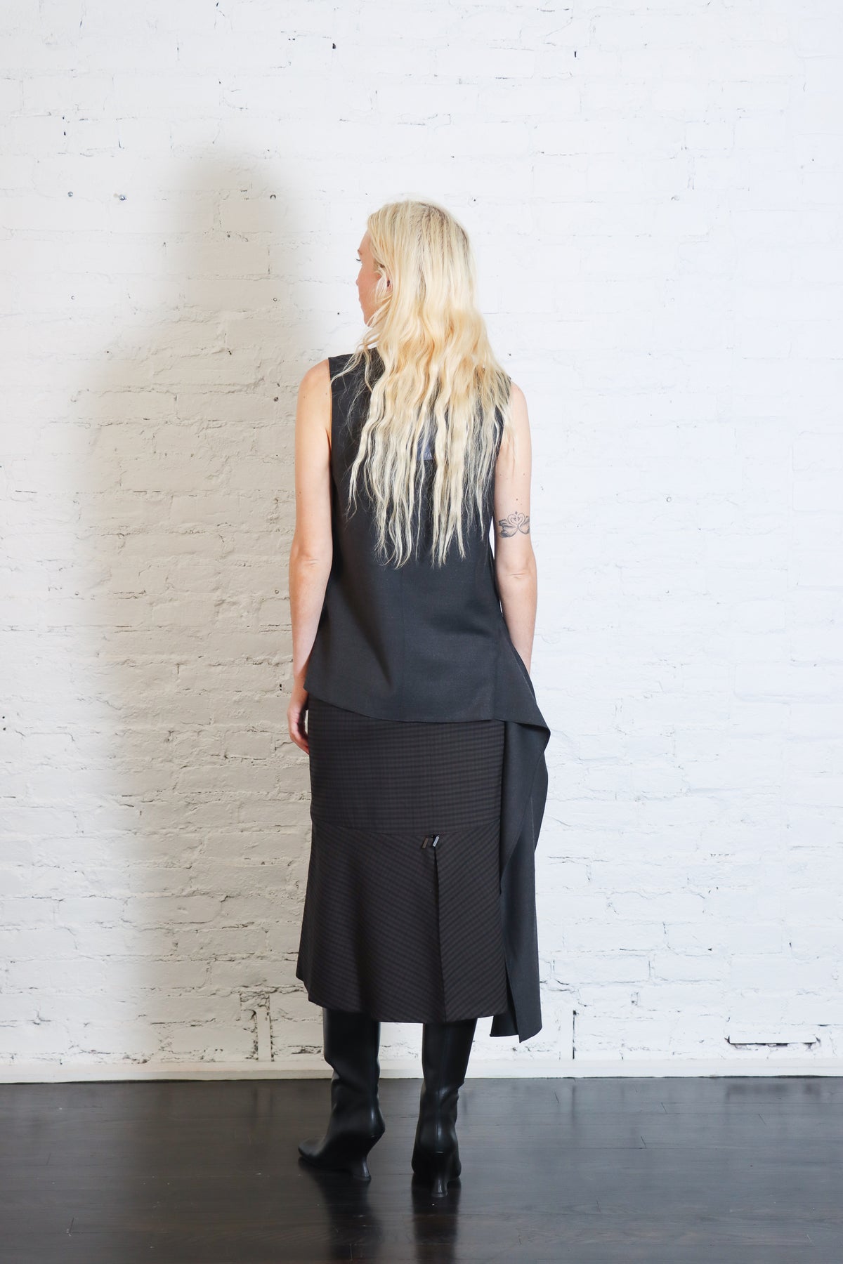 Cedric Suiting Detached Zipper Skirt in Grey Multi by Tibi-Tibi-Idlewild-Cincinnati