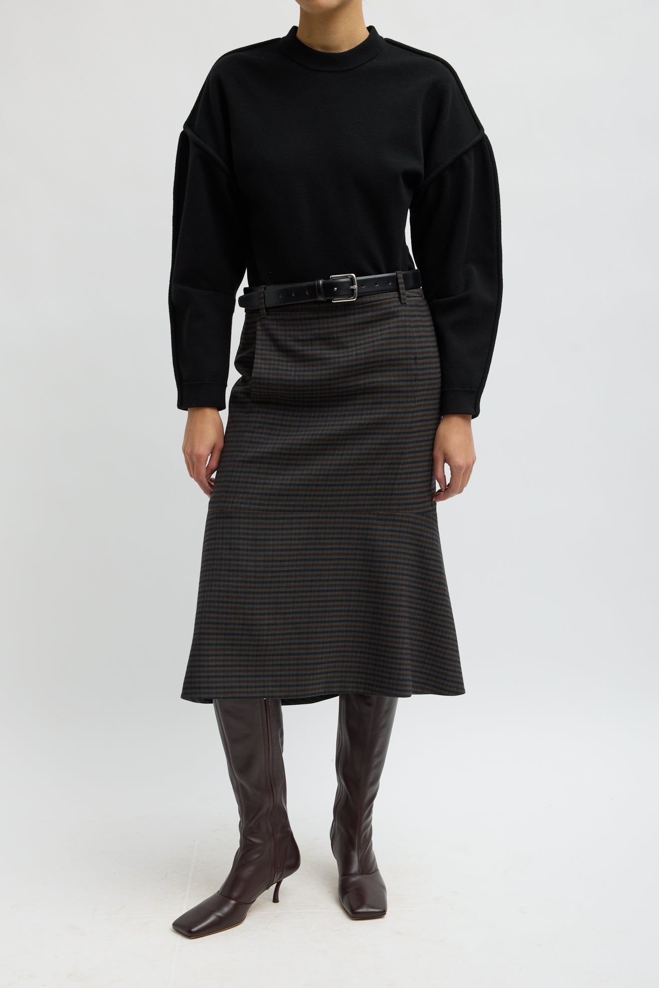 Cedric Suiting Detached Zipper Skirt in Grey Multi by Tibi-Tibi-Idlewild-Cincinnati