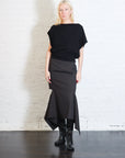 Cedric Suiting Detached Zipper Skirt in Grey Multi by Tibi-Tibi-Idlewild-Cincinnati