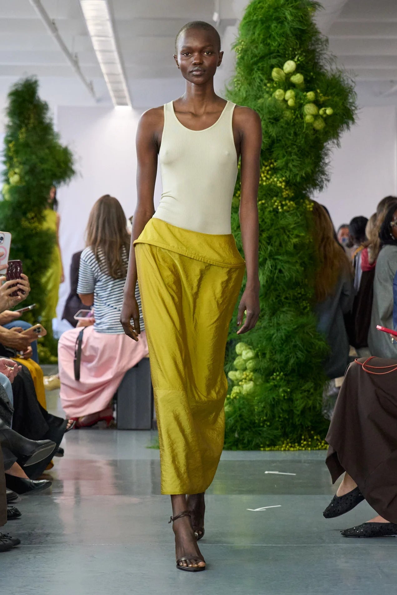 Chassis Hoop Pencil Skirt in Dijon by Tibi-Tibi-Idlewild