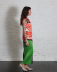 City Collage Dress in Red Green by Pleats Please Issey Miyake-Dresses-Pleats Please Issey Miyake-Idlewild