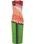 City Collage Dress in Red Green by Pleats Please Issey Miyake-Dresses-Pleats Please Issey Miyake-Idlewild