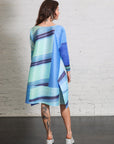 City Collage Tunic in Blue Yellow by Pleats Please Issey Miyake-Tops-Pleats Please Issey Miyake-Idlewild
