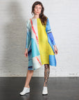 City Collage Tunic in Blue Yellow by Pleats Please Issey Miyake-Tops-Pleats Please Issey Miyake-Idlewild