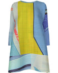 City Collage Tunic in Blue Yellow by Pleats Please Issey Miyake-Tops-Pleats Please Issey Miyake-Idlewild
