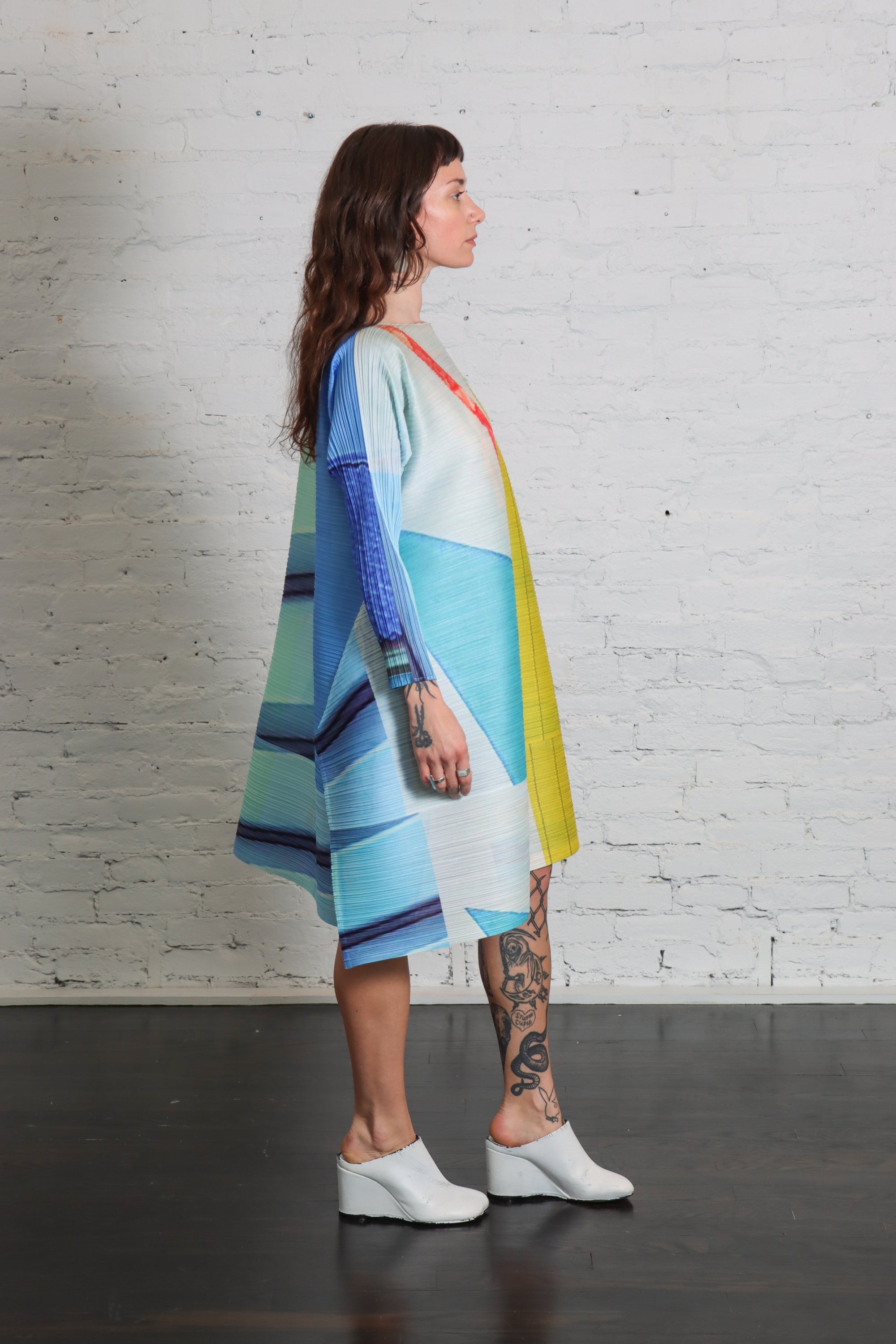 City Collage Tunic in Blue Yellow by Pleats Please Issey Miyake-Pleats Please Issey Miyake-Idlewild-Cincinnati