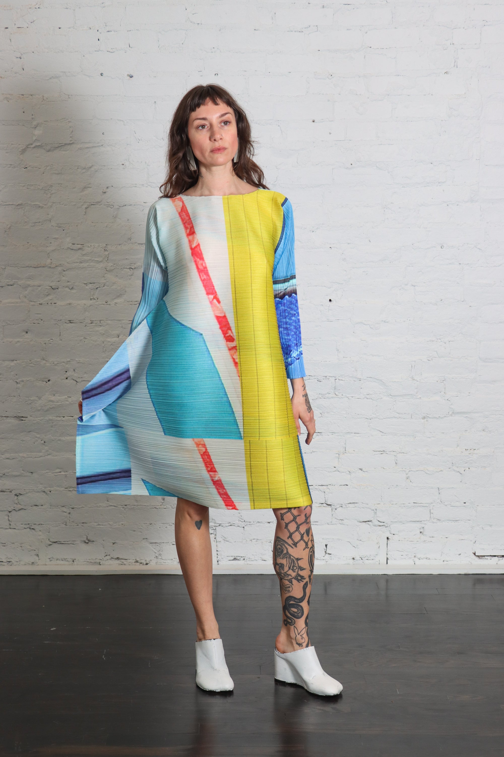 City Collage Tunic in Blue Yellow by Pleats Please Issey Miyake-Pleats Please Issey Miyake-Idlewild-Cincinnati