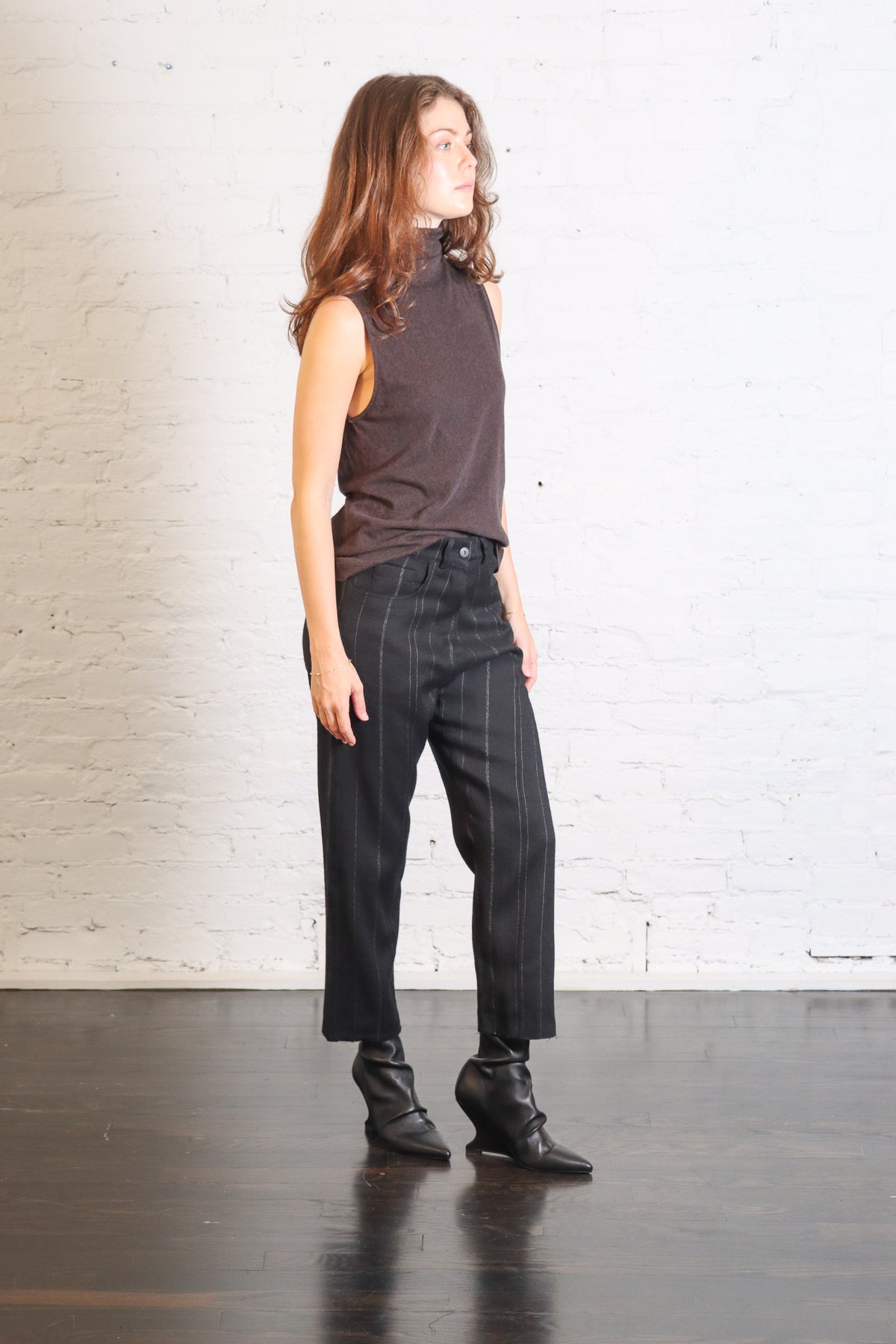 Classic 5 Pocket Trousers in Black Pinstripe by Serien°umerica-Serien°umerica-Idlewild-Cincinnati