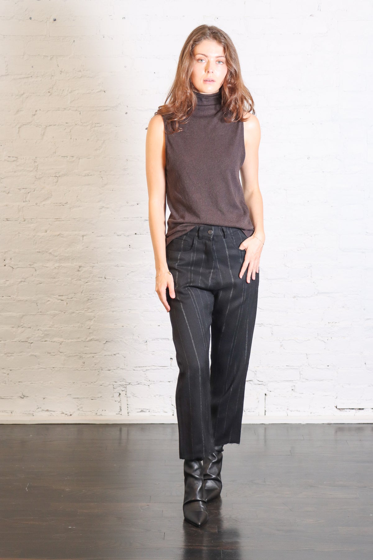 Classic 5 Pocket Trousers in Black Pinstripe by Serien°umerica-Serien°umerica-Idlewild-Cincinnati
