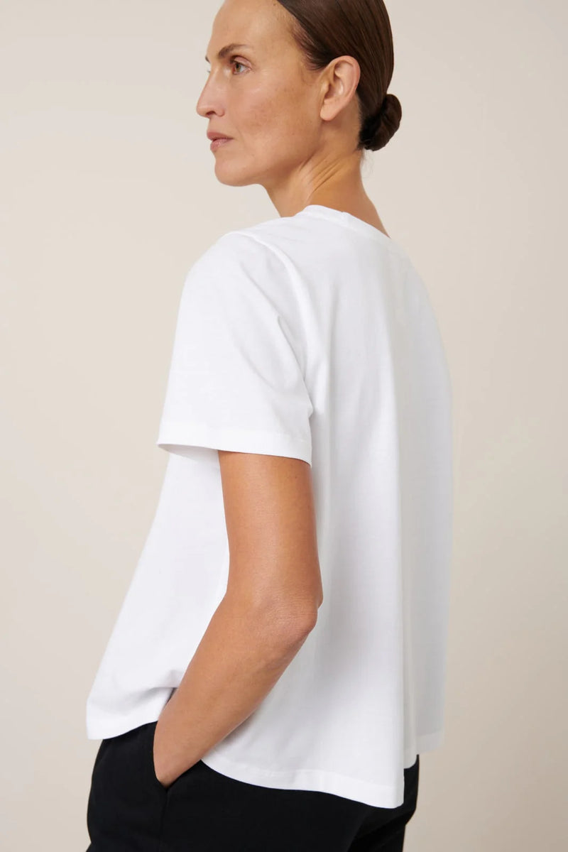 Classic A-Line Tee in White by Kowtow