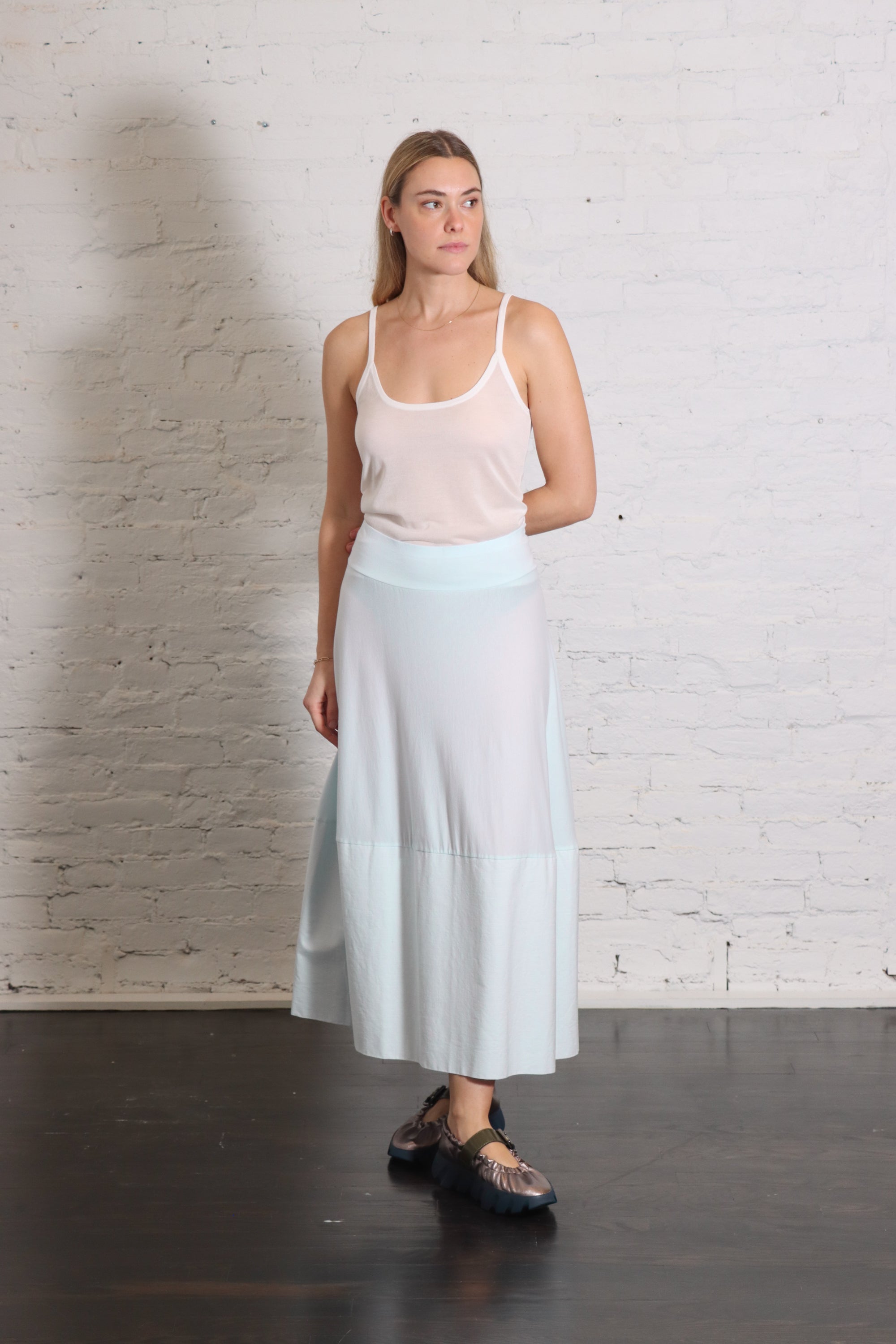 Cobi Jersey + Woven Skirt in Acqua by Labo.Art-Labo.Art-Idlewild